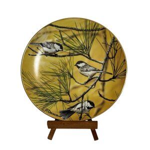 AUTUMN CHICKADEES Plate Favorite American Songbirds Artist O'Driscoll Vintage